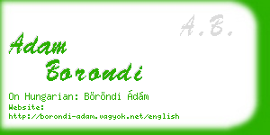 adam borondi business card